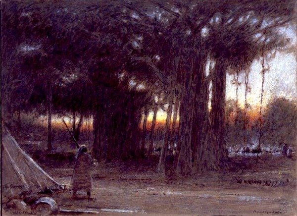 Die Banyanbäume und der Wächter von Albert Goodwin