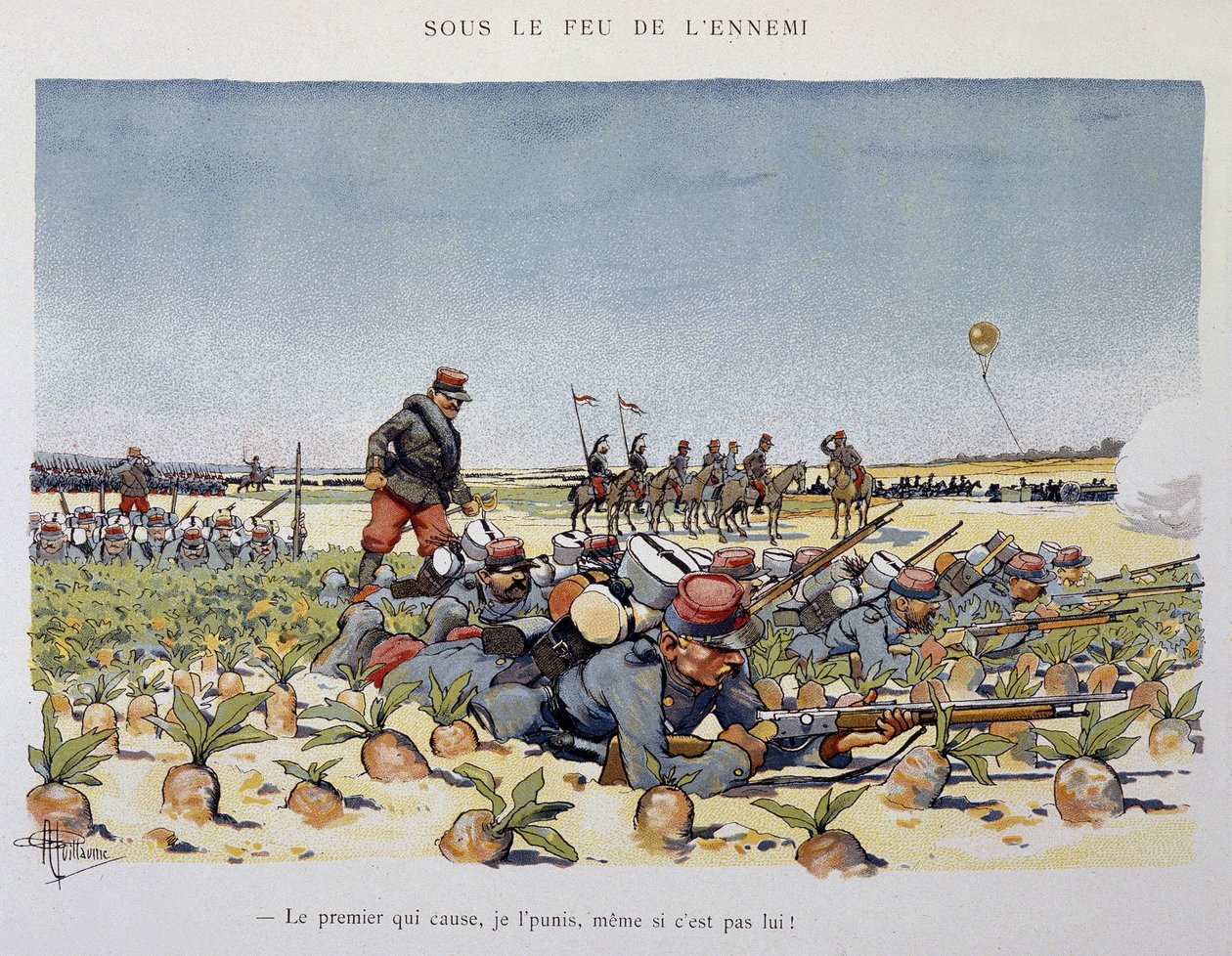 Unter feindlichem Feuer - die Armee gesehen von A. Guillaume, ca. 1900 von Albert Guillaume