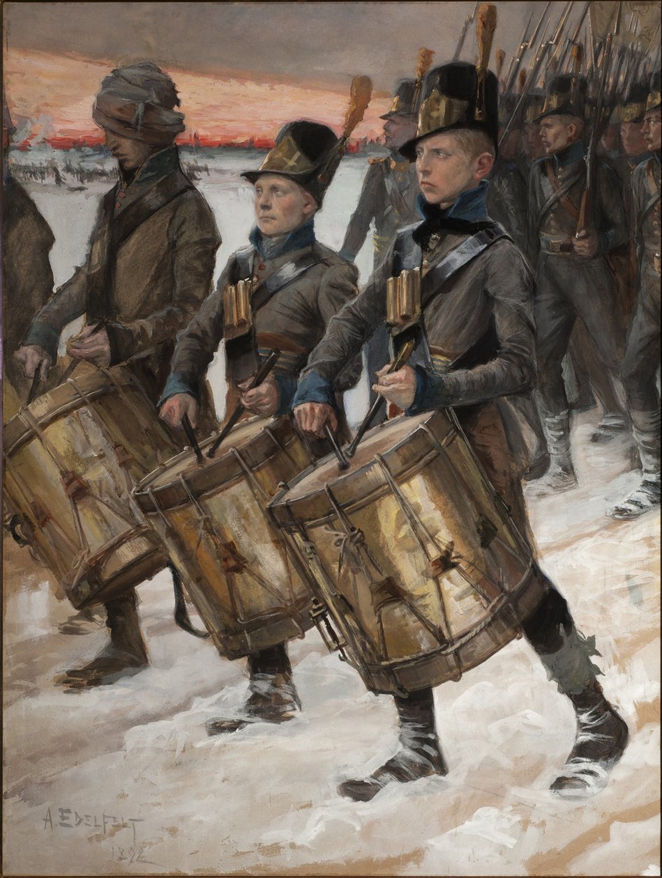 Marsch des Pori-Regiments Porilaisten Marssi, 1892 von Albert Gustaf Aristides Edelfelt