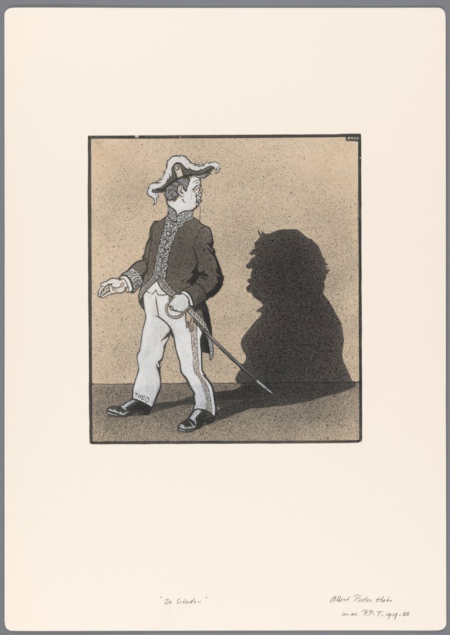 Entwurf für eine politische Karikatur: der Schatten von Albert Hahn (I)