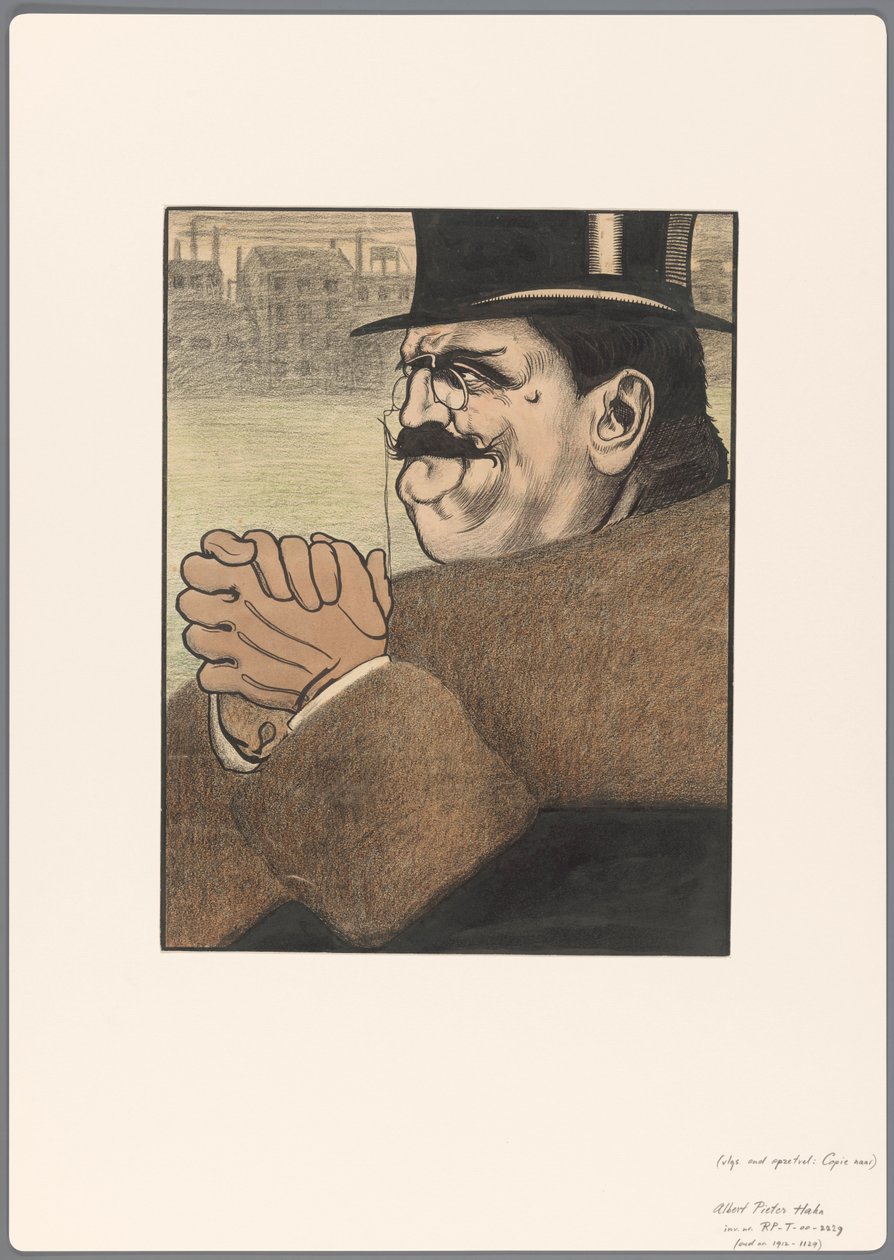 Entwurf für eine politische Karikatur: der Kapitalist von Albert Hahn (I)