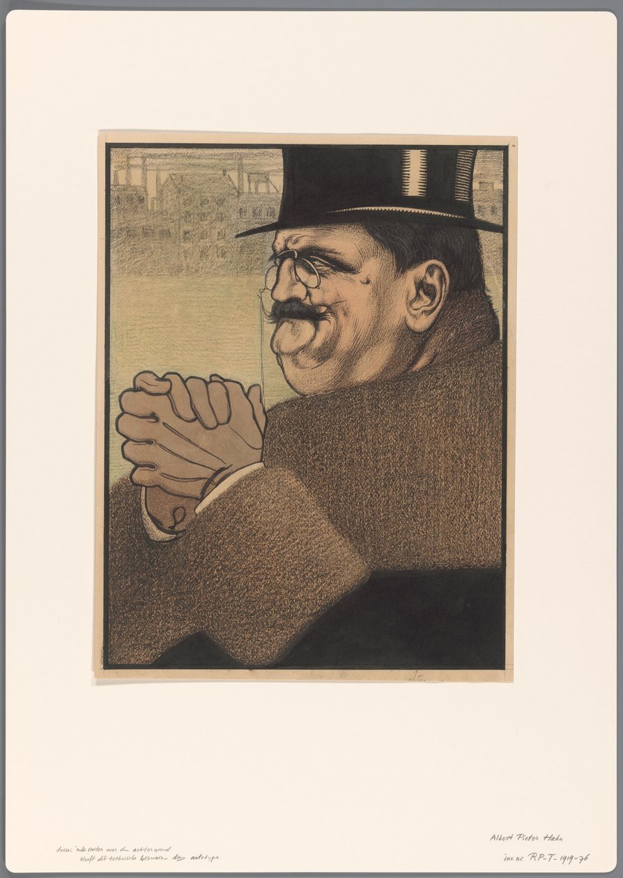 Entwurf für eine politische Karikatur: der Kapitalist von Albert Hahn (I)