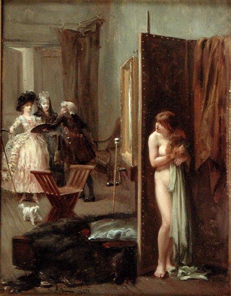 Das Atelier des Künstlers oder Unerwartete Besucher von Albert Jnr. Ludovici