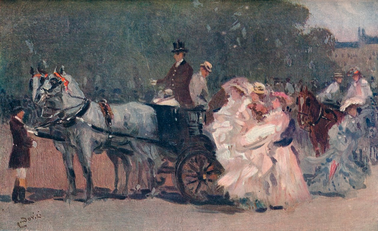 Weißer und rosa Tüll - Im Park, ca. 1900 von Albert Ludovici
