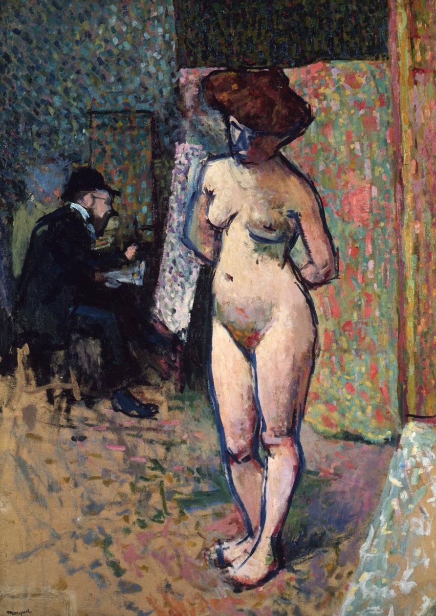 Matisse malt im Atelier von Manguin, 1904-1905 von Albert Marquet