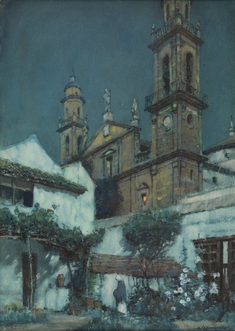 Mondlicht - ein Garten in Sevilla von Albert Moulton Foweraker