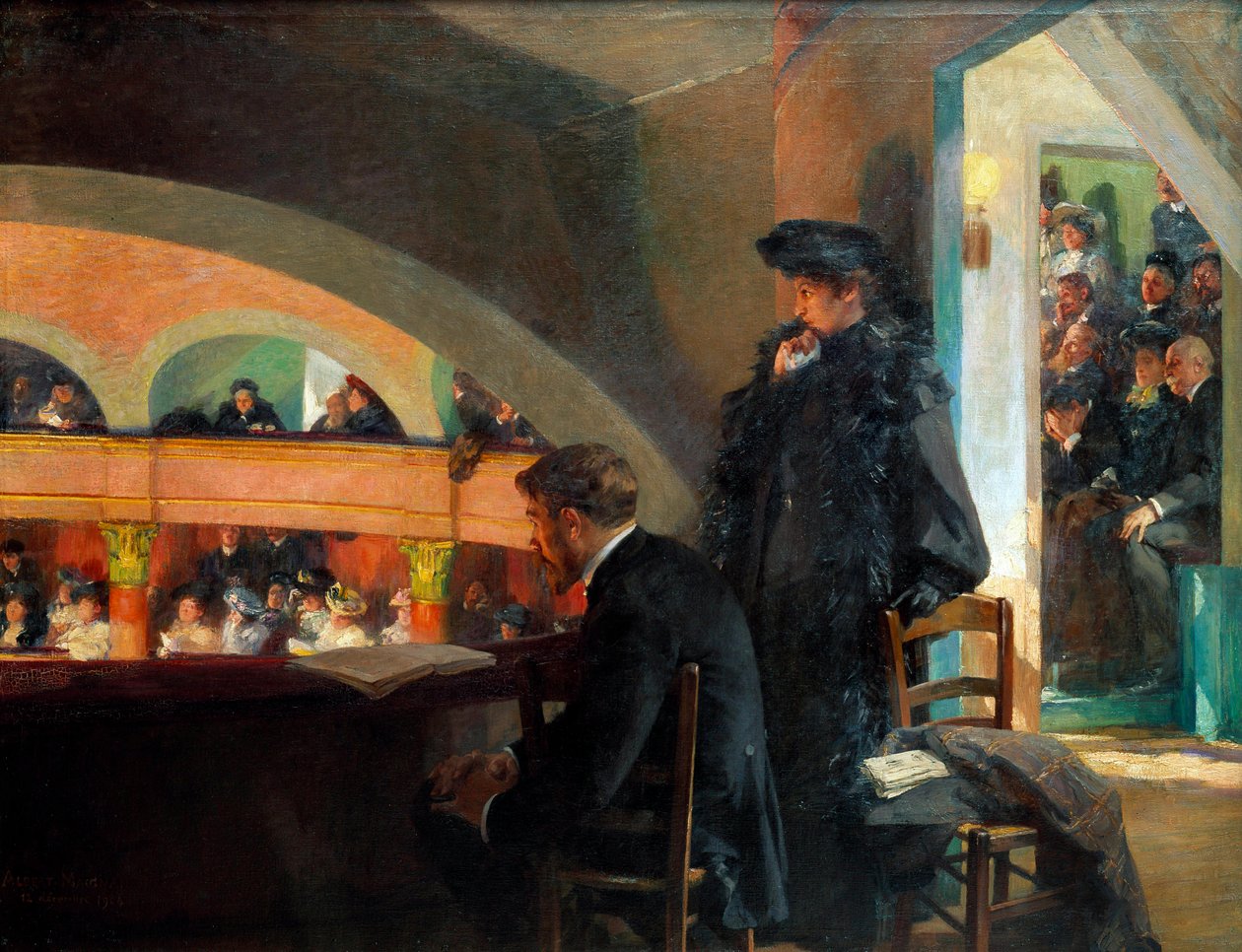 Die Theaterloge. Gemälde von Albert Maignan von Albert Pierre Rene Maignan
