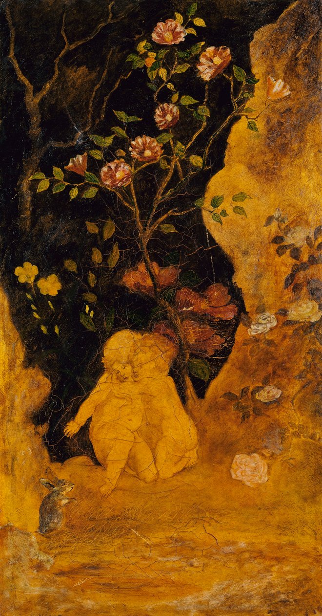 Panel für einen Bildschirm: Kinder erschreckt von einem Kaninchen von Albert Pinkham Ryder