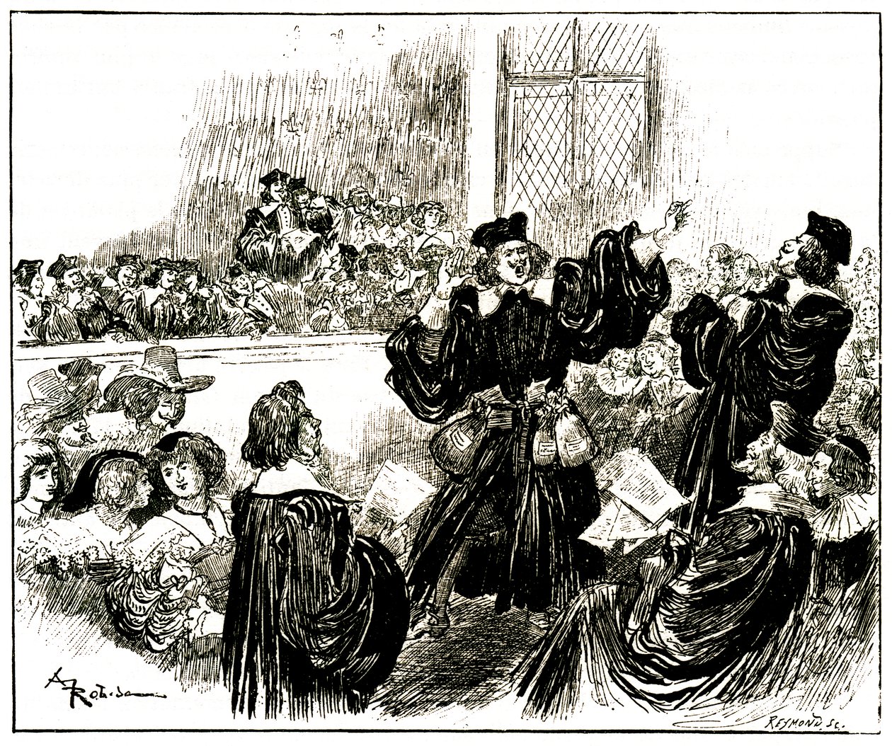 Für die Sache des Fettes im Paris des 17. Jahrhunderts eintreten von Albert Robida