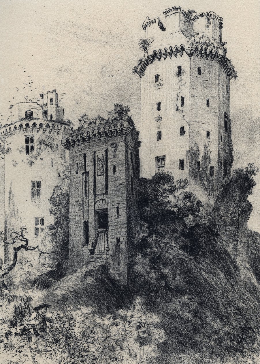 Festung von Largoet (Türme von Elven) - Altes Frankreich - Bretagne - Text, Zeichnungen und Lithographien von Albert Robida (1848-1926), undatiert, Ende des 19. Jahrhunderts von Albert Robida