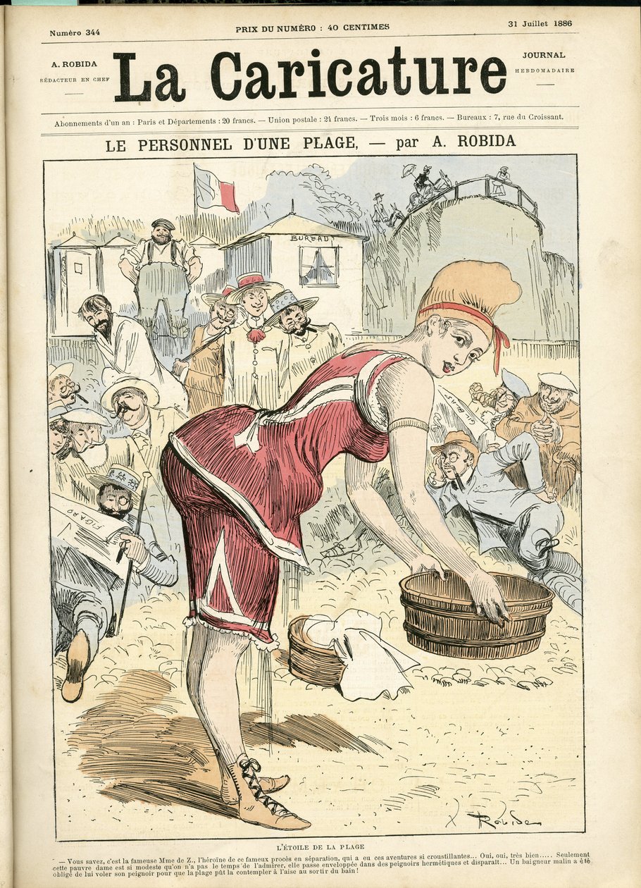 Illustration von Albert Robida (1848-1926) für das Titelblatt von La Caricature (1880) von Albert Robida