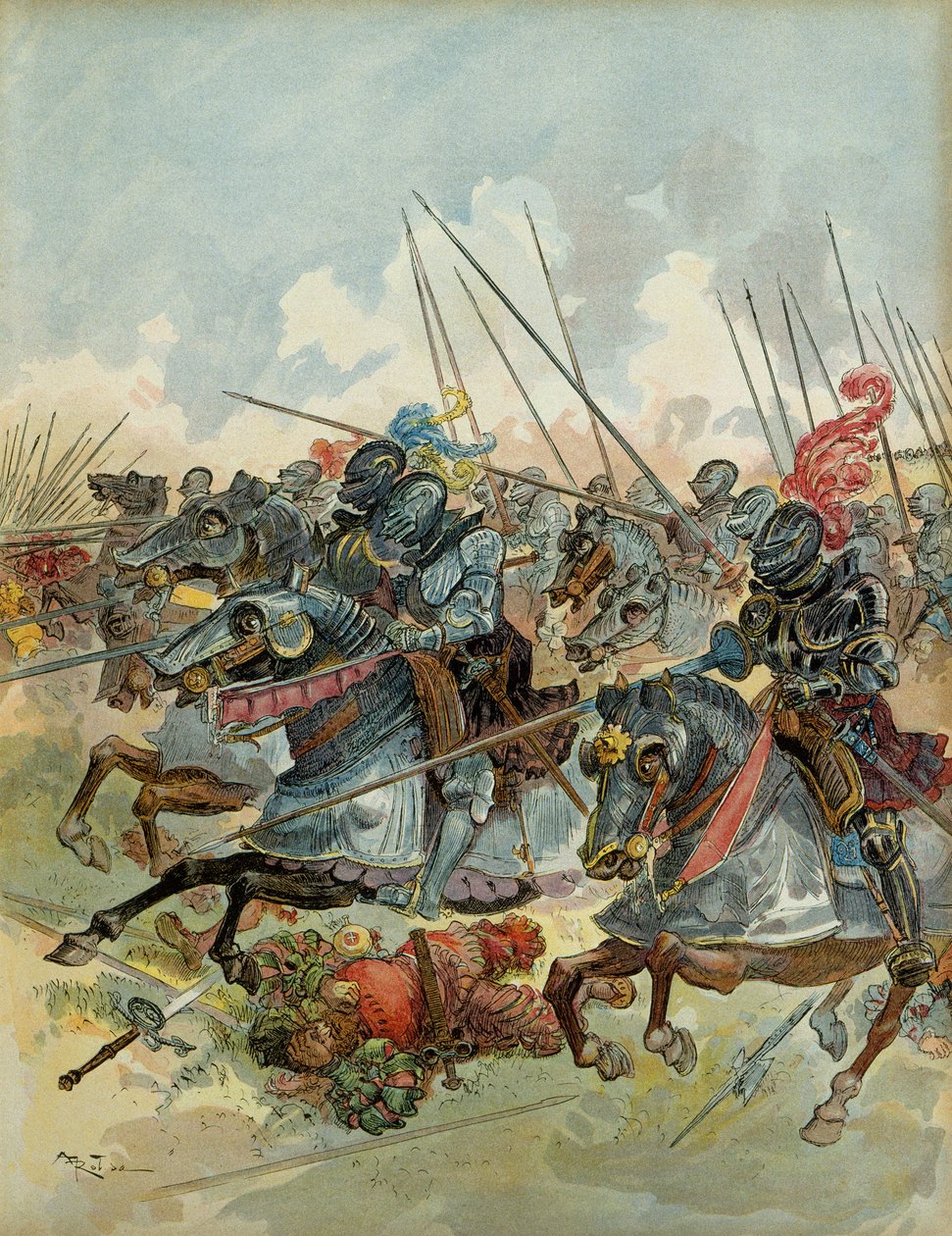 Sechster Italienischer Krieg (1521-1526): Schlacht von Pavia (Italien), 24. Februar von Albert Robida