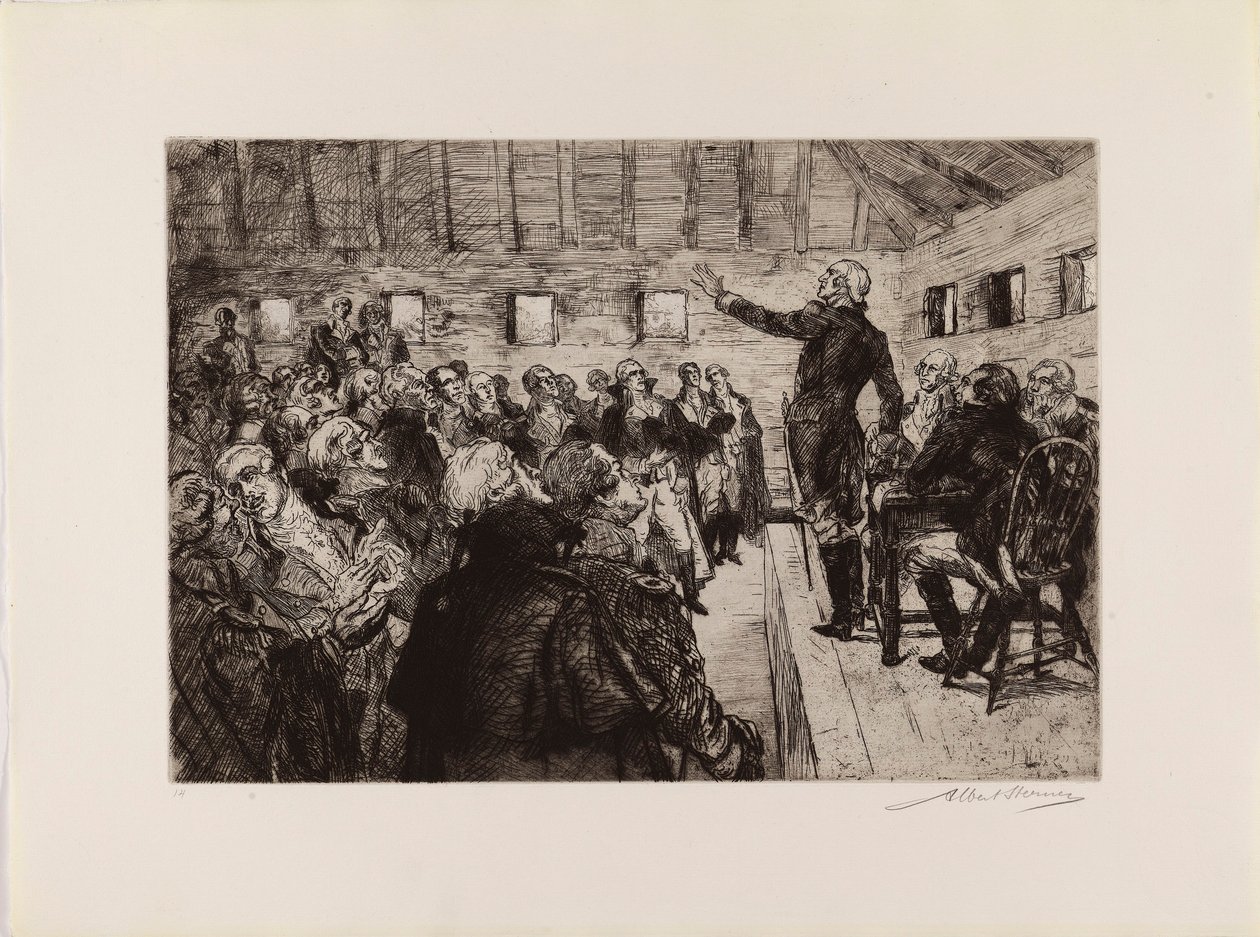 Washington verhindert eine Militärdiktatur (aus dem Portfolio "The Bicentennial Pageant of George Washington") von Albert Sterner