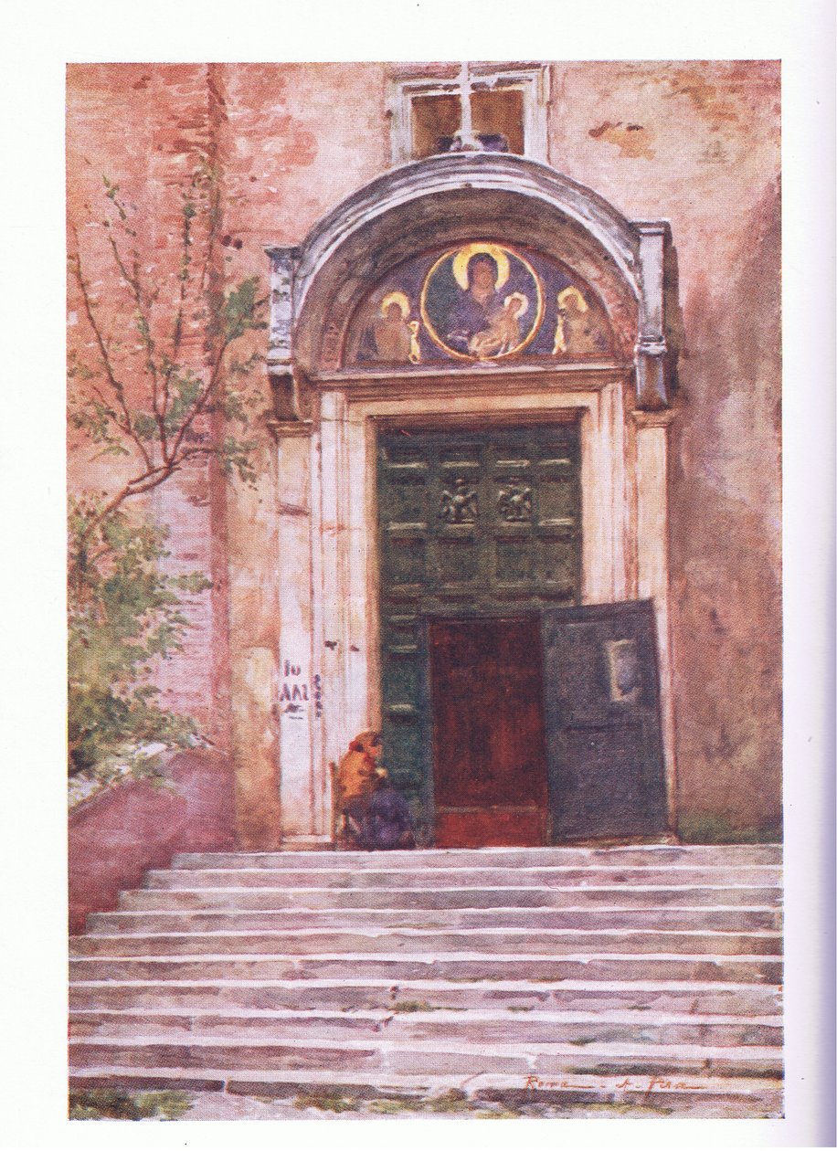 Eingang zu Ara Coeli, vom Forum aus, aus Rom, veröffentlicht von A & C Black Ltd, 1925 von Alberto Pisa