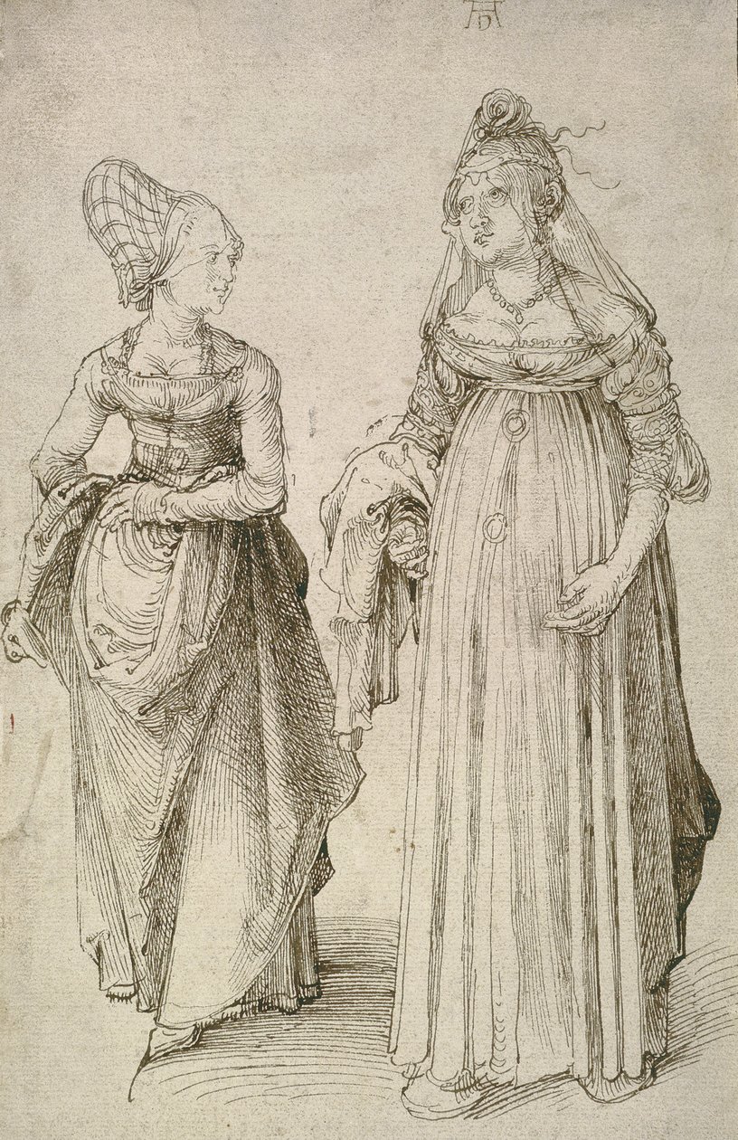 Dame in venezianischer Tracht im Vergleich mit einer Nürnberger Hausfrau von Albrecht Dürer