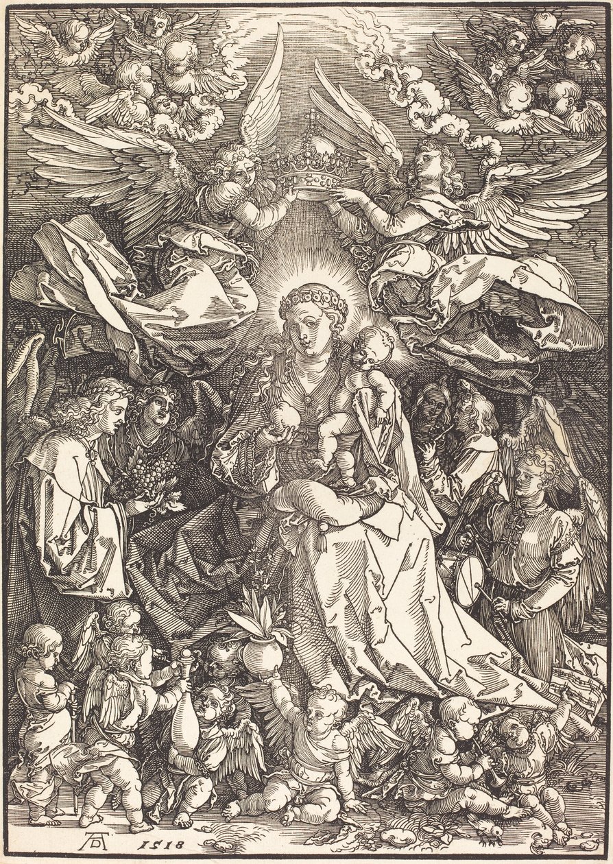 Die Jungfrau umgeben von vielen Engeln von Albrecht Dürer