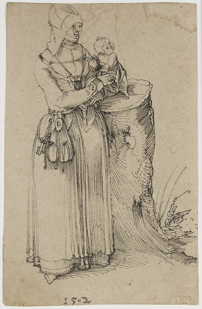 Stehende Figur einer Frau mit einem Kind, 1502 von Albrecht Dürer