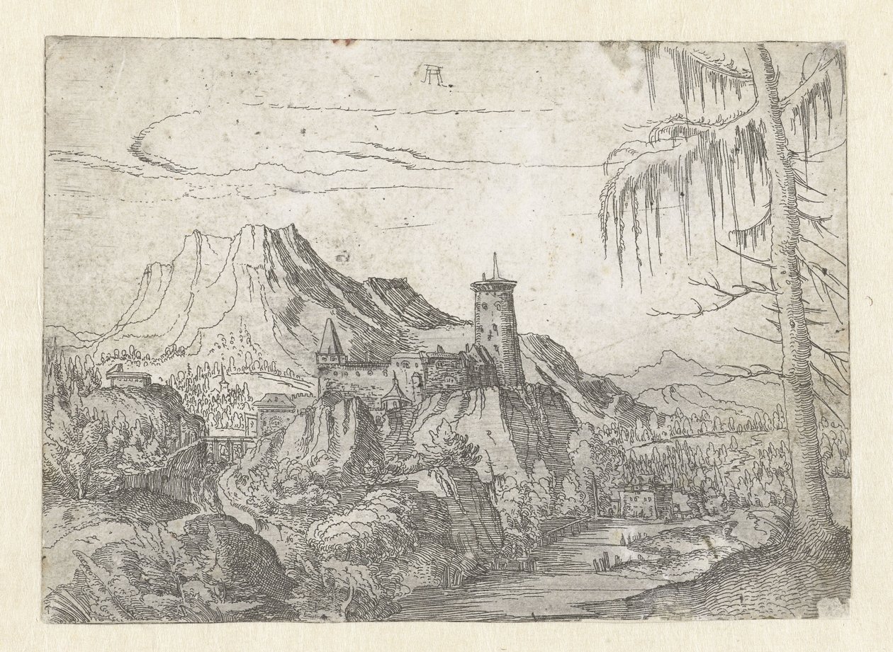 Albrecht Altdorfer - Landschaft mit großer Burg von Albrecht Altdorfer