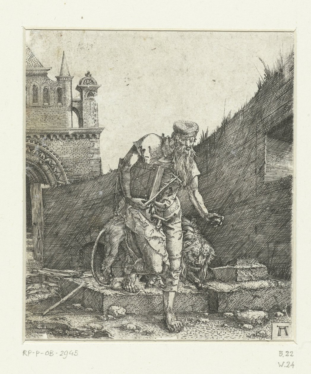 Heiliger Hieronymus auf dem Innenhof einer Kirche von Albrecht Altdorfer