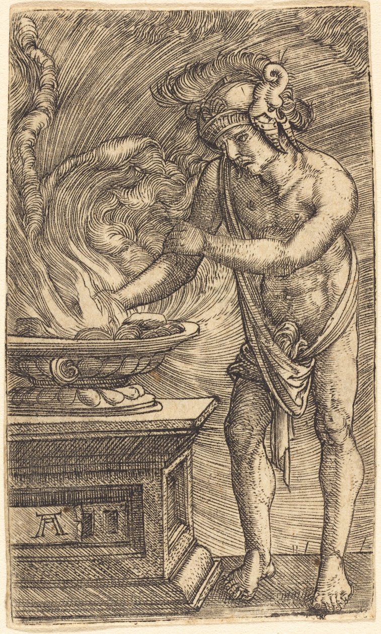 Mucius Scaevola verbrennt seine Hand von Albrecht Altdorfer