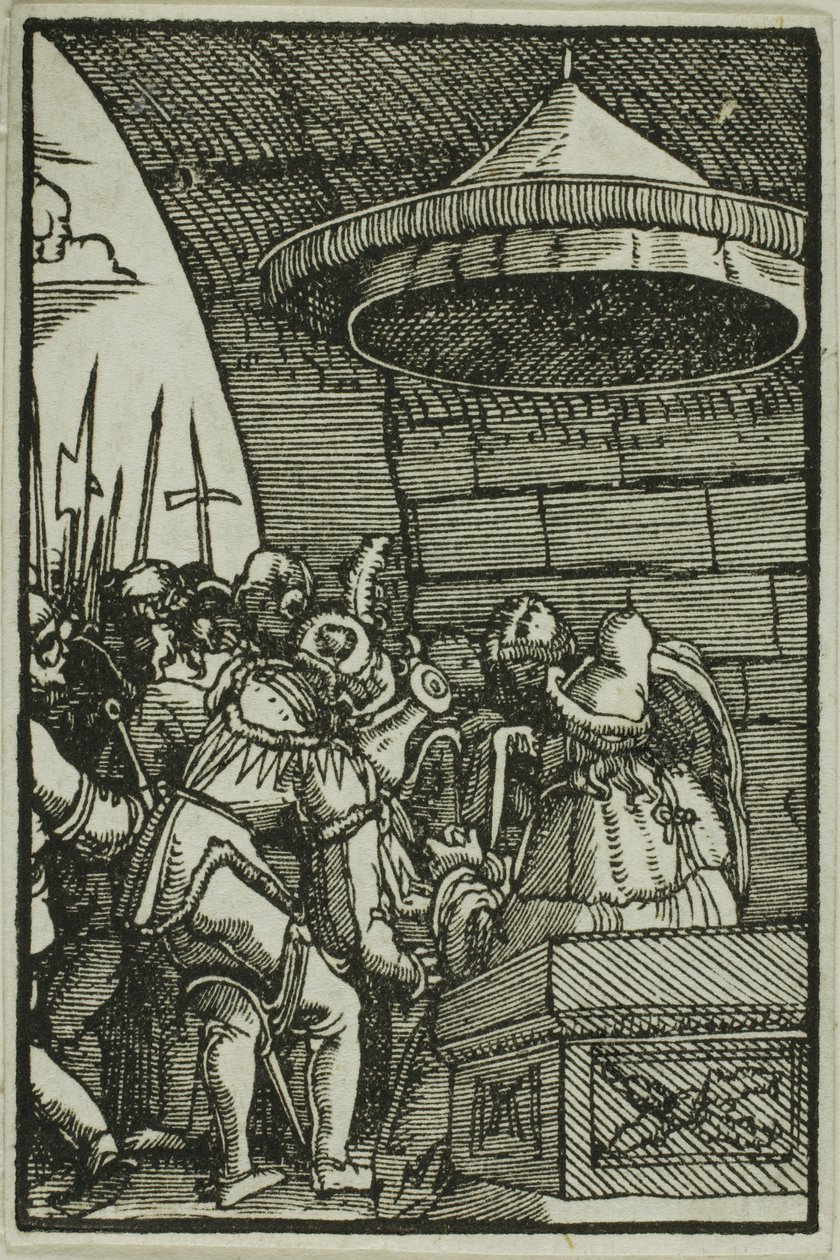 Pilatus wäscht seine Hände, aus Der Fall und die Erlösung des Menschen von Albrecht Altdorfer