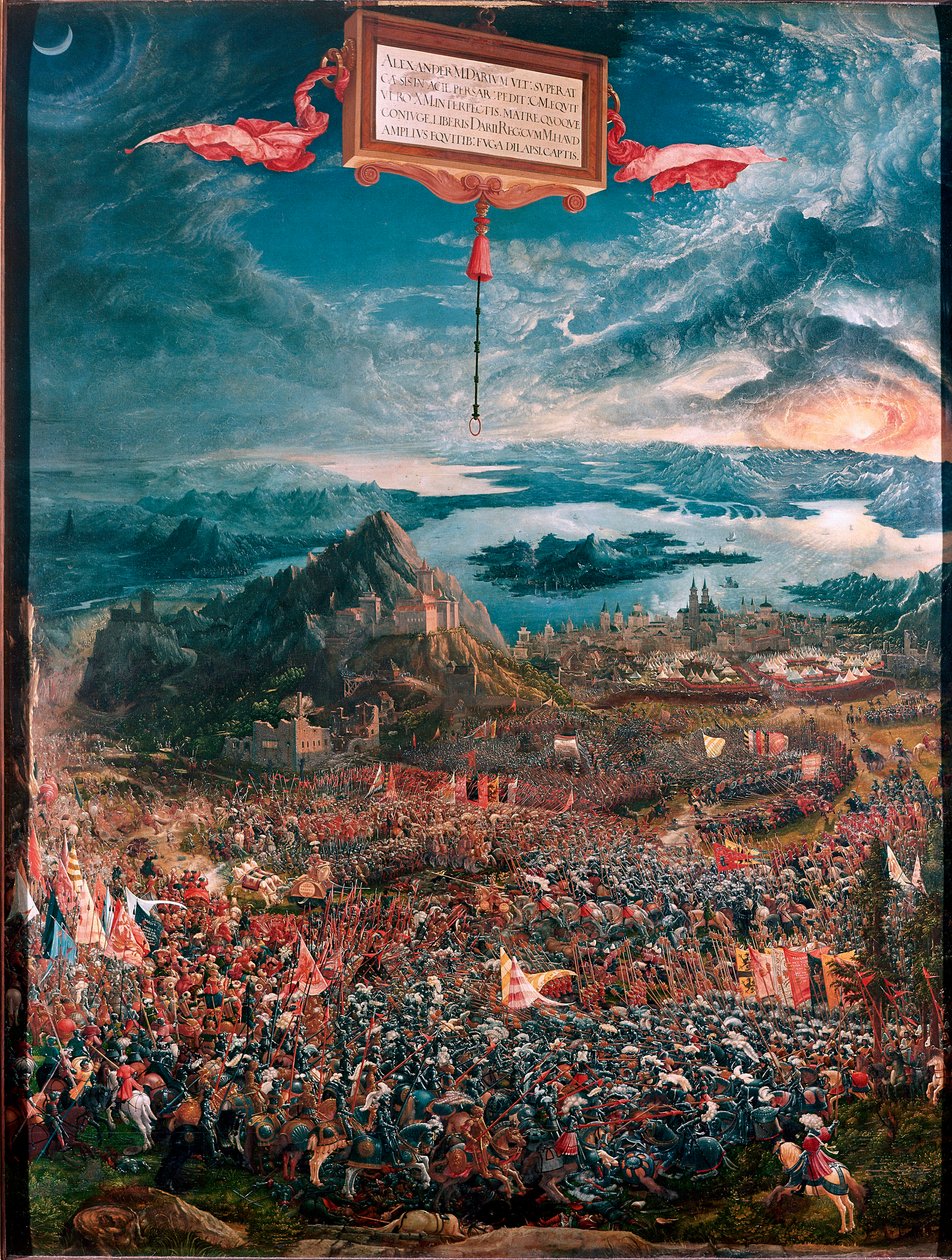 Die Schlacht bei Issos, gewonnen von Alexander dem Großen im Jahr 333 v. Chr. von Albrecht Altdorfer