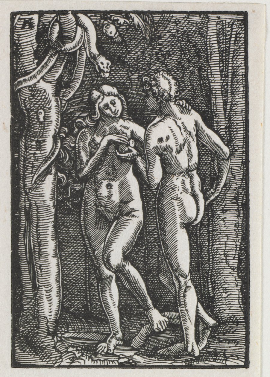 Der Fall und die Erlösung des Menschen: Adam und Eva essen die verbotene Frucht von Albrecht Altdorfer