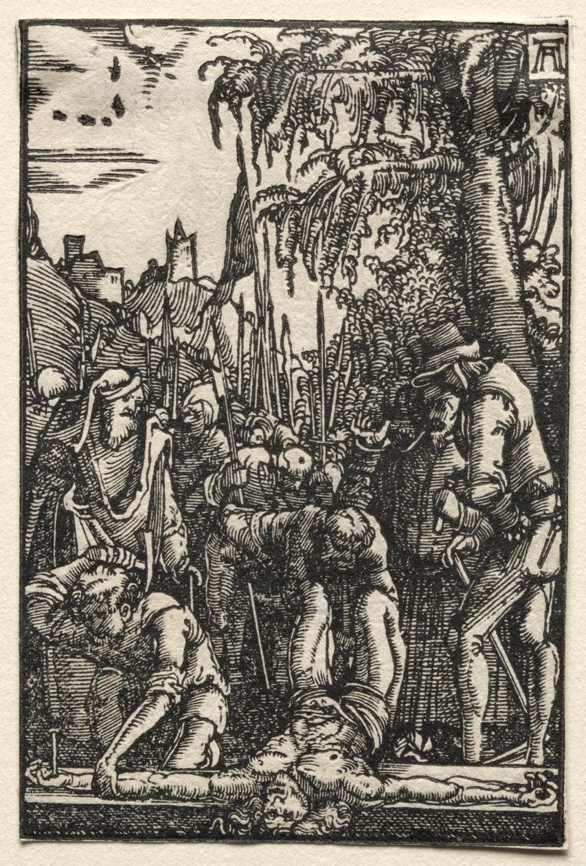 Der Fall und die Erlösung des Menschen: Christus ans Kreuz genagelt von Albrecht Altdorfer