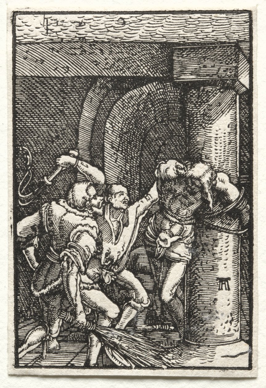 Der Fall und die Erlösung des Menschen: Geißelung Christi, um 1515 von Albrecht Altdorfer