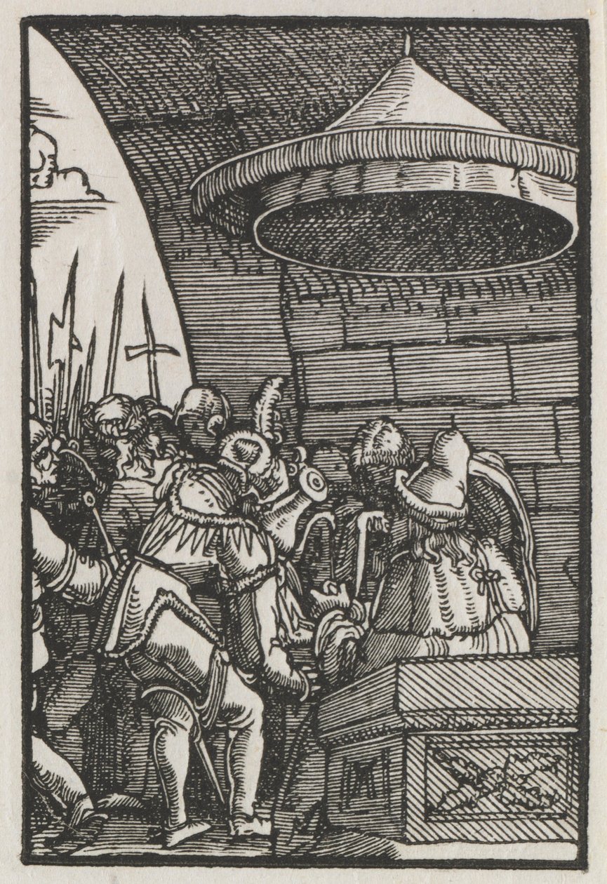 Der Fall und die Erlösung des Menschen: Pilatus wäscht seine Hände, ca. 1515 von Albrecht Altdorfer