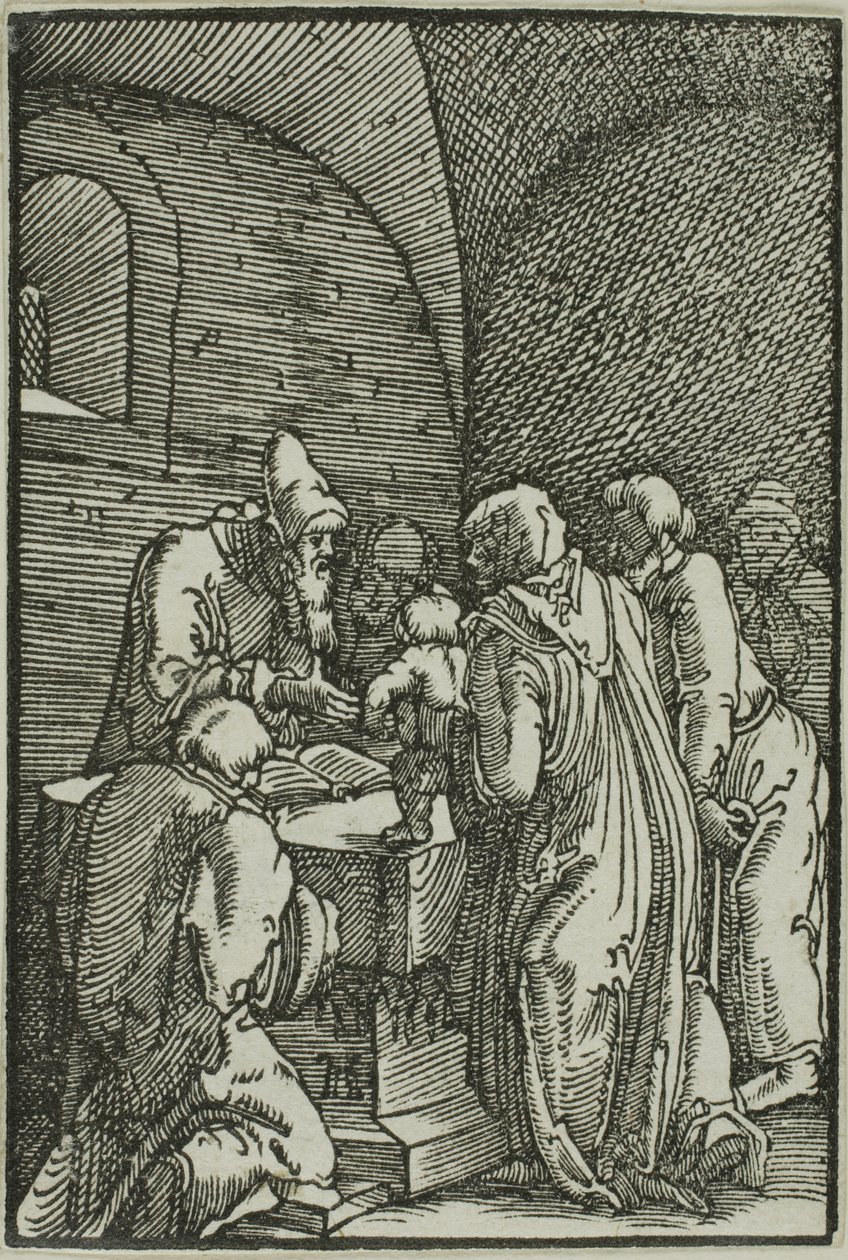 Die Darstellung im Tempel, aus Der Fall und die Erlösung des Menschen von Albrecht Altdorfer
