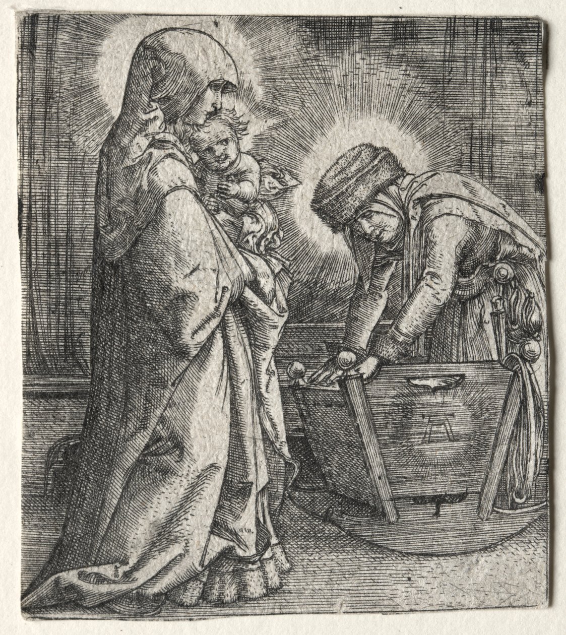 Die Jungfrau mit dem Kind und der heiligen Anna an der Wiege von Albrecht Altdorfer