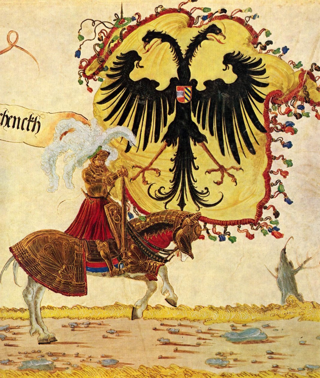 Triumphzug Kaiser Maximilians, Szene: Reichsbanner und Reichsschwert, Detail von Albrecht Altdorfer