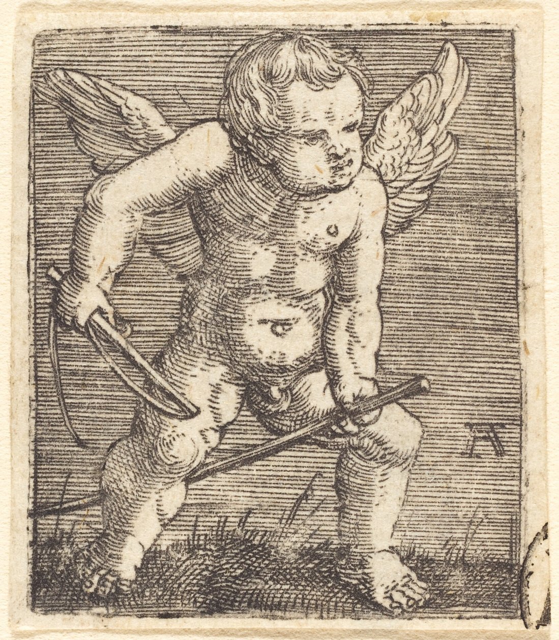 Geflügelte Genien mit Steckenpferd und Peitsche von Albrecht Altdorfer