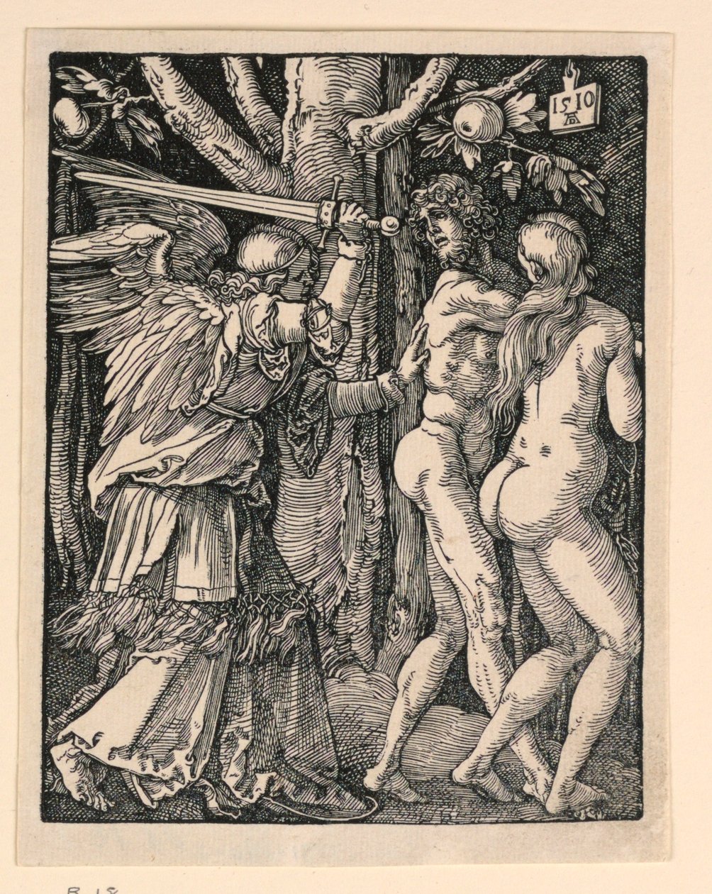 Adam und Eva aus dem Paradies vertrieben, aus der Serie Die kleine Passion von Albrecht Dürer