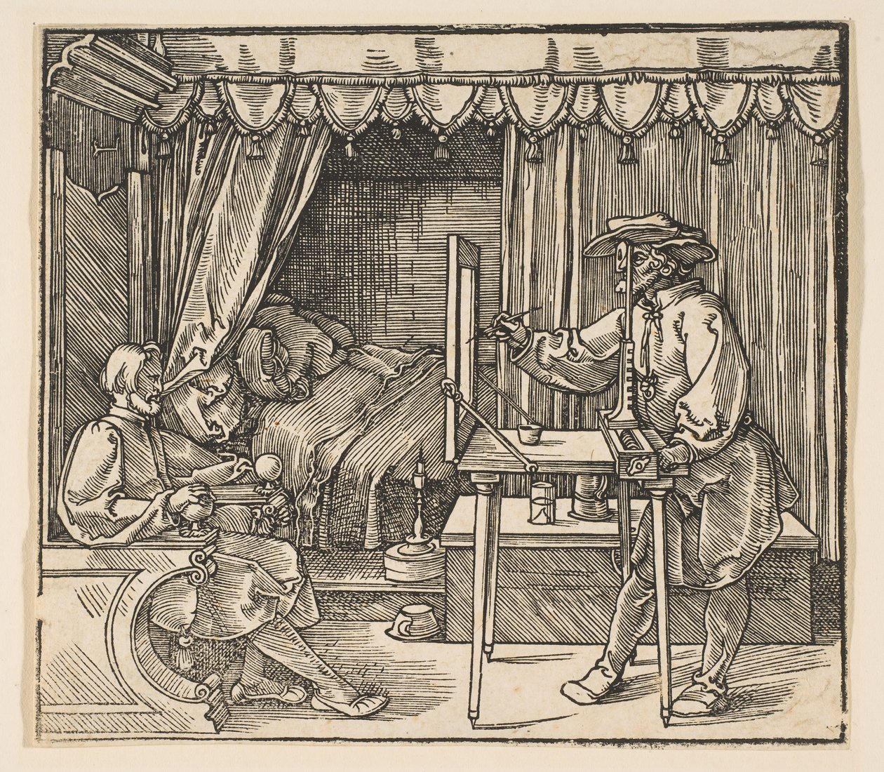 Künstler zeichnet ein Porträt eines Mannes von Albrecht Dürer