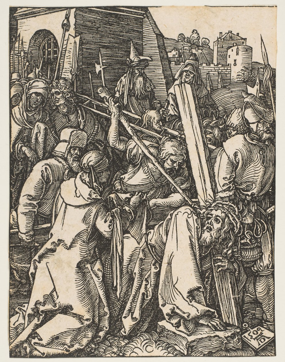 Christus trägt das Kreuz, aus Die Kleine Passion von Albrecht Dürer