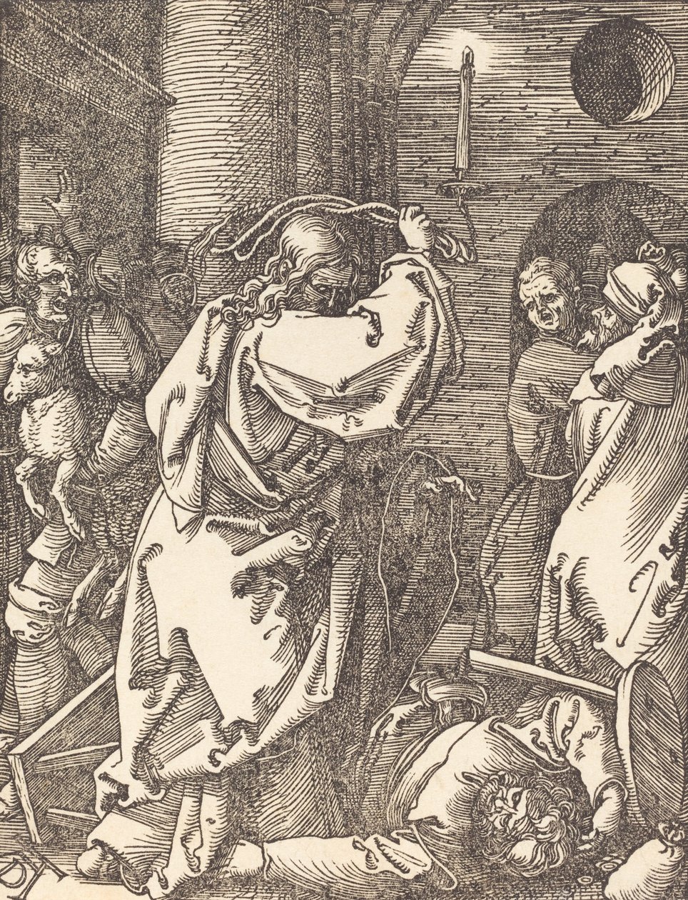 Christus vertreibt die Geldwechsler aus dem Tempel, wahrscheinlich ca. 1509-1510 von Albrecht Dürer