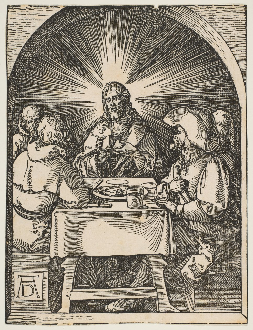 Christus in Emmaus, aus der Kleinen Passion, ca. 1510 von Albrecht Dürer