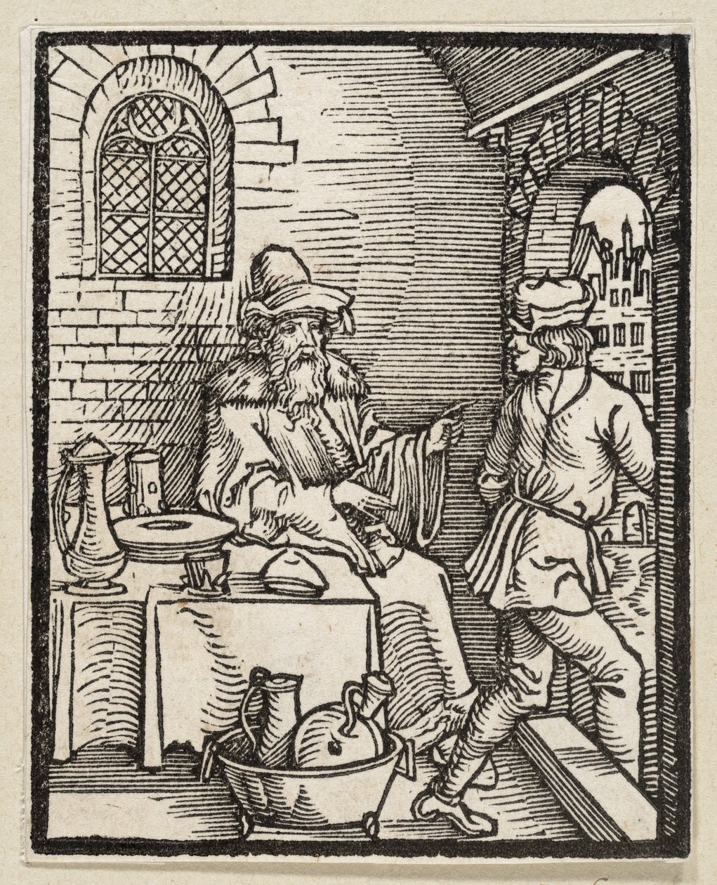 Das Gastmahl ohne Gäste (aus: Postilla, 43 Holzschnitte) von Albrecht Dürer