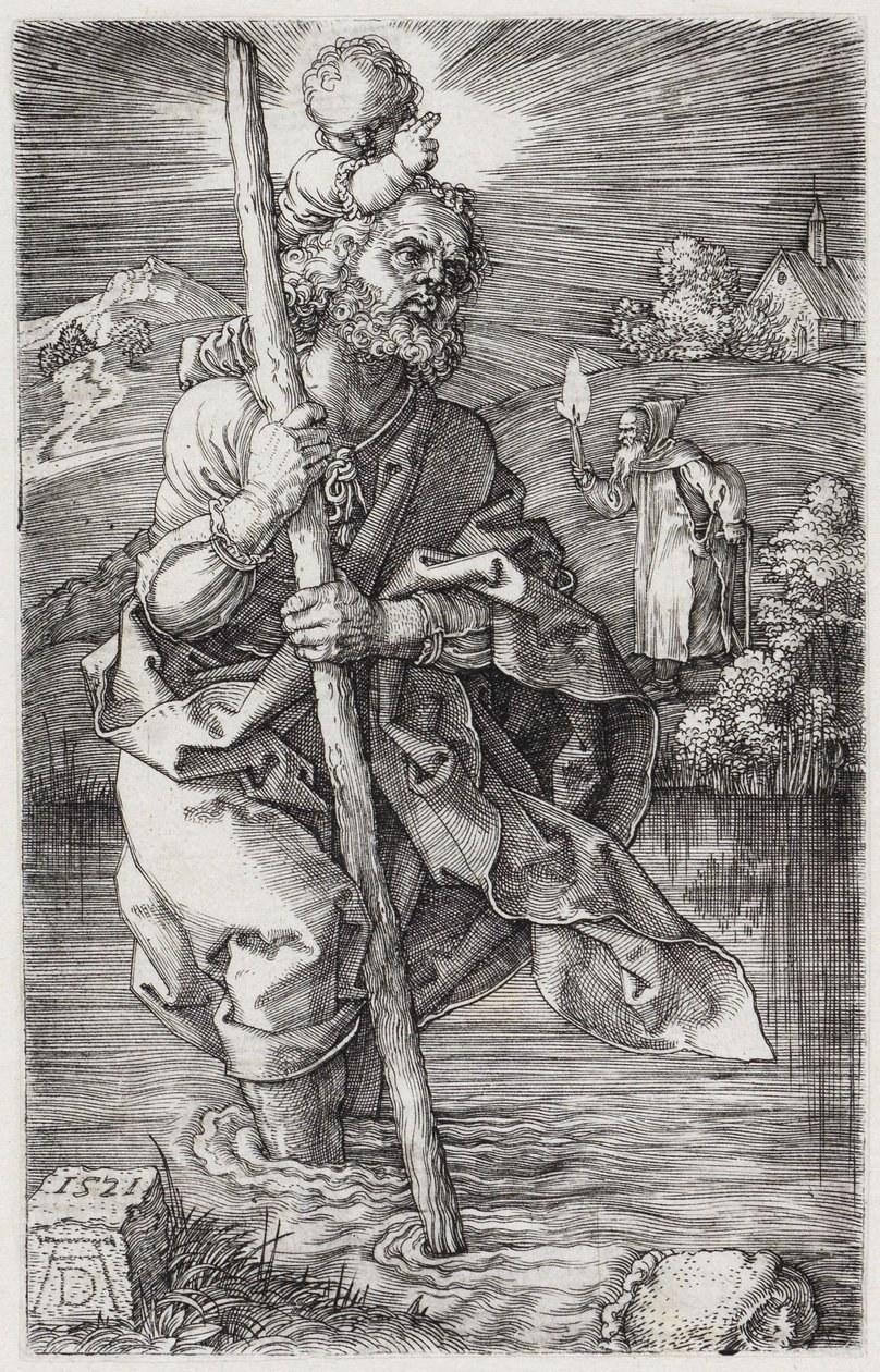 Der Heilige Christophorus, nach rechts schauend von Albrecht Dürer