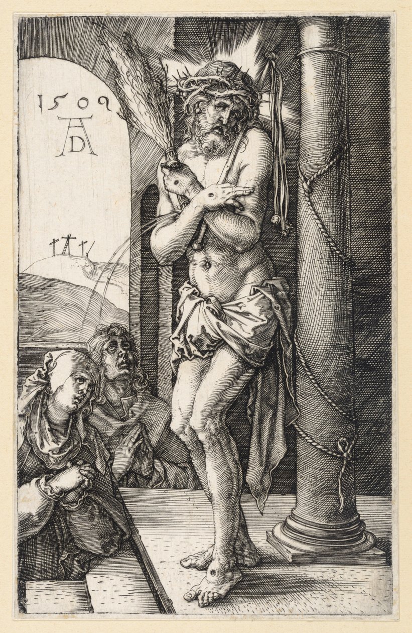 Der Schmerzensmann an der Geißelsäule (Kupferstich-Passion) von Albrecht Dürer