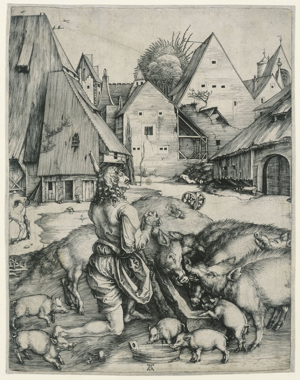 Der verlorene Sohn hütet die Schweine von Albrecht Dürer