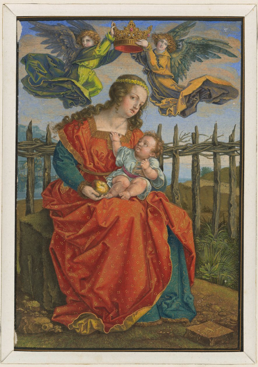 Die Jungfrau von zwei Engeln gekrönt von Albrecht Dürer