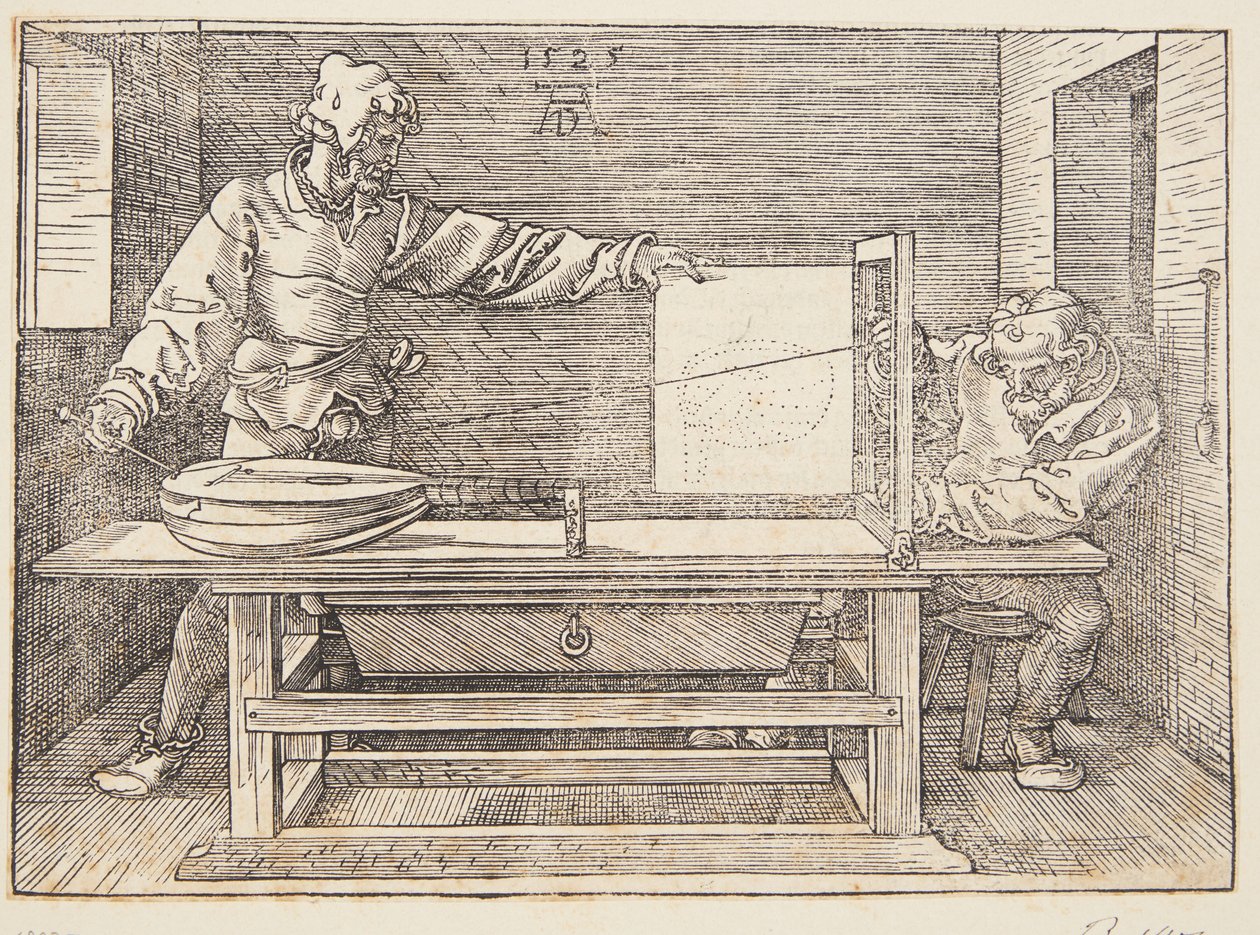 Zeichner, der eine Laute zeichnet von Albrecht Dürer