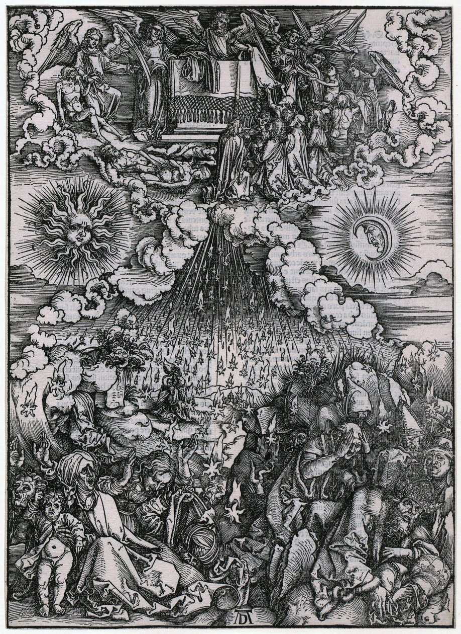 Eröffnung des fünften und sechsten Siegels, IV. Figur, Blatt 6 der Folge "Die Apokalypse" von Albrecht Dürer