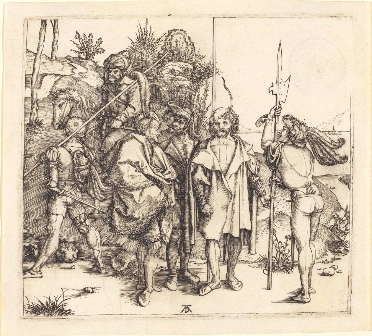 Fünf Soldaten und ein Türke zu Pferd von Albrecht Dürer