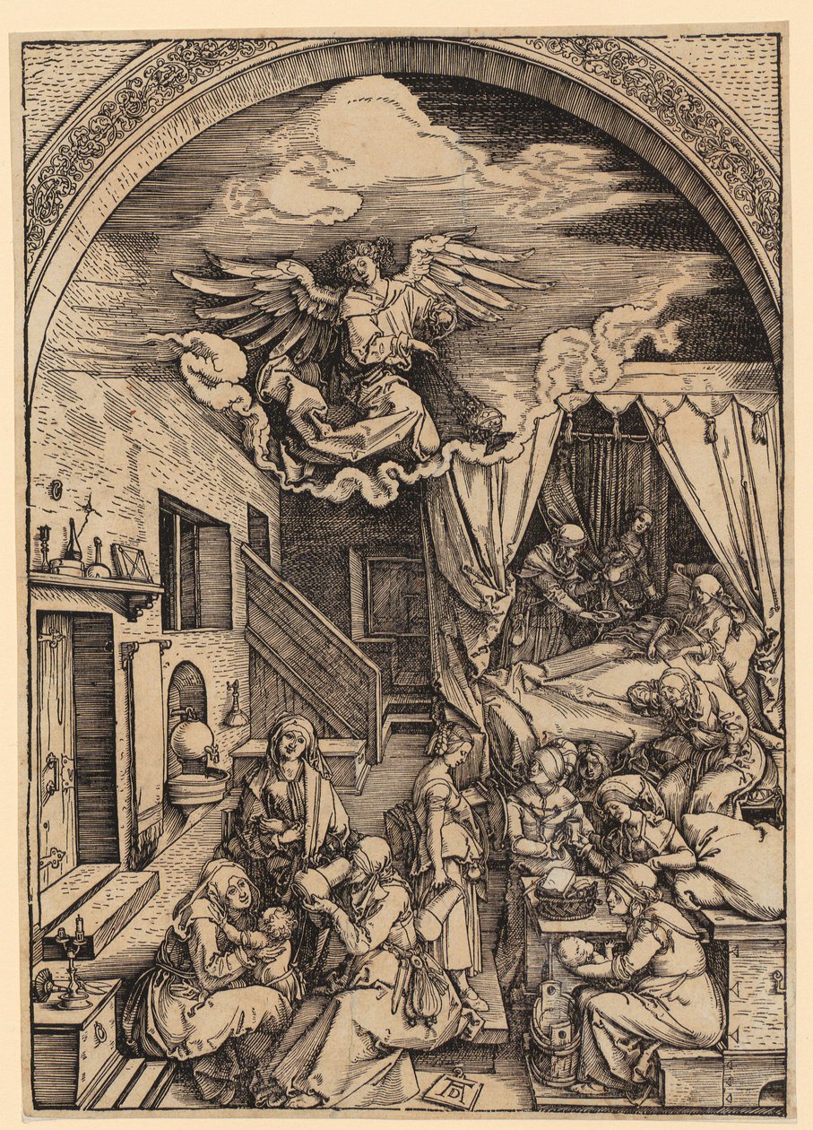 Geburt Mariens, Blatt 5 der Folge "Das Marienleben" von Albrecht Dürer