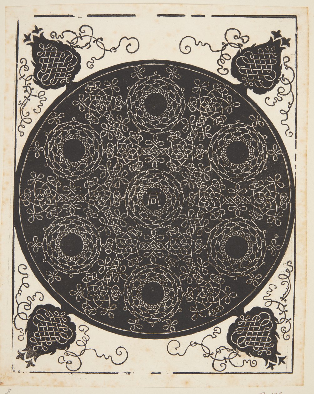 Verflochtenes Kordelmuster mit sieben Kränzen von Albrecht Dürer
