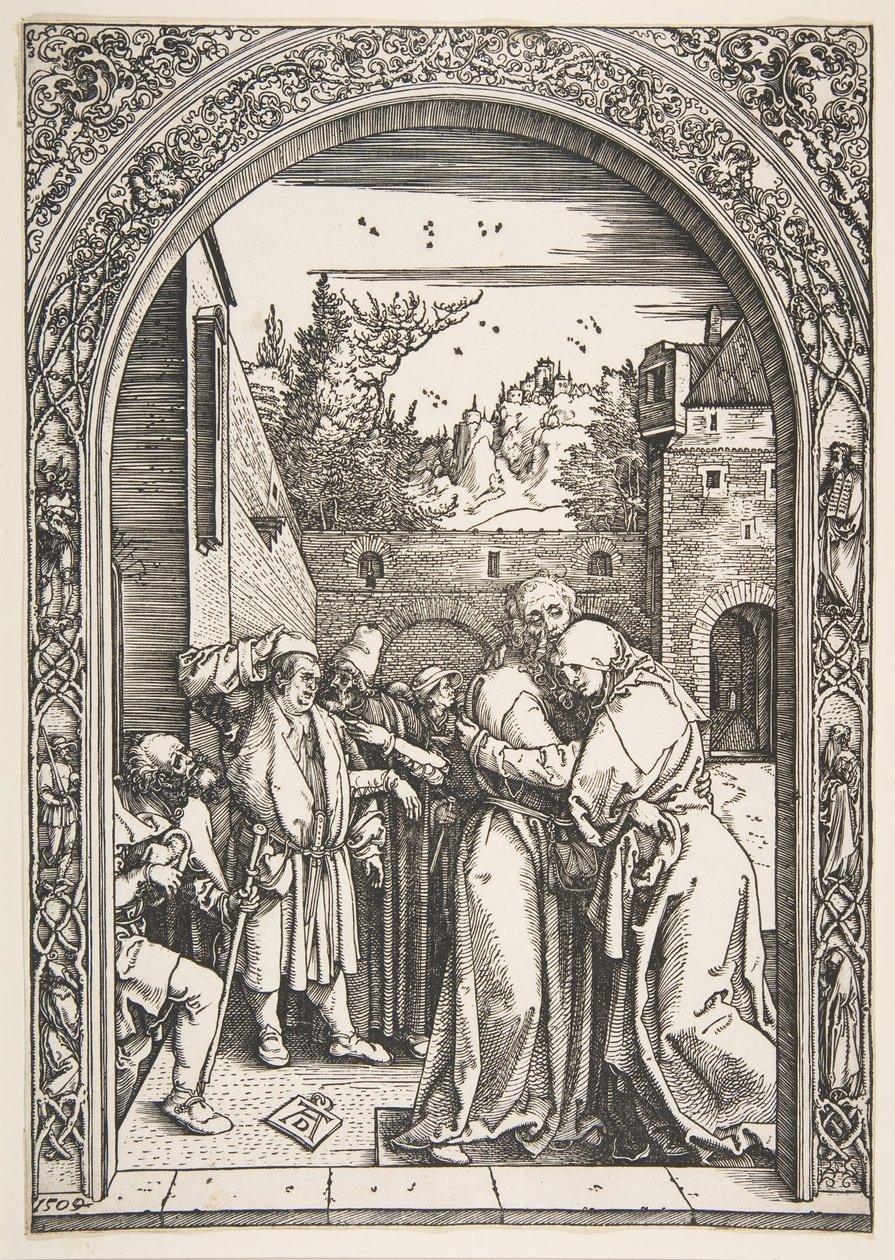 Joachim und Anna am Goldenen Tor, aus dem Leben der Jungfrau, 1504 von Albrecht Dürer